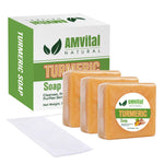 AMVital Turmeric Soap 3-Pack arranged side by side