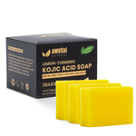 Lemon Turmeric Kojic Acid Soap Bar (3-Pack) - All-Natural Plant-Based
