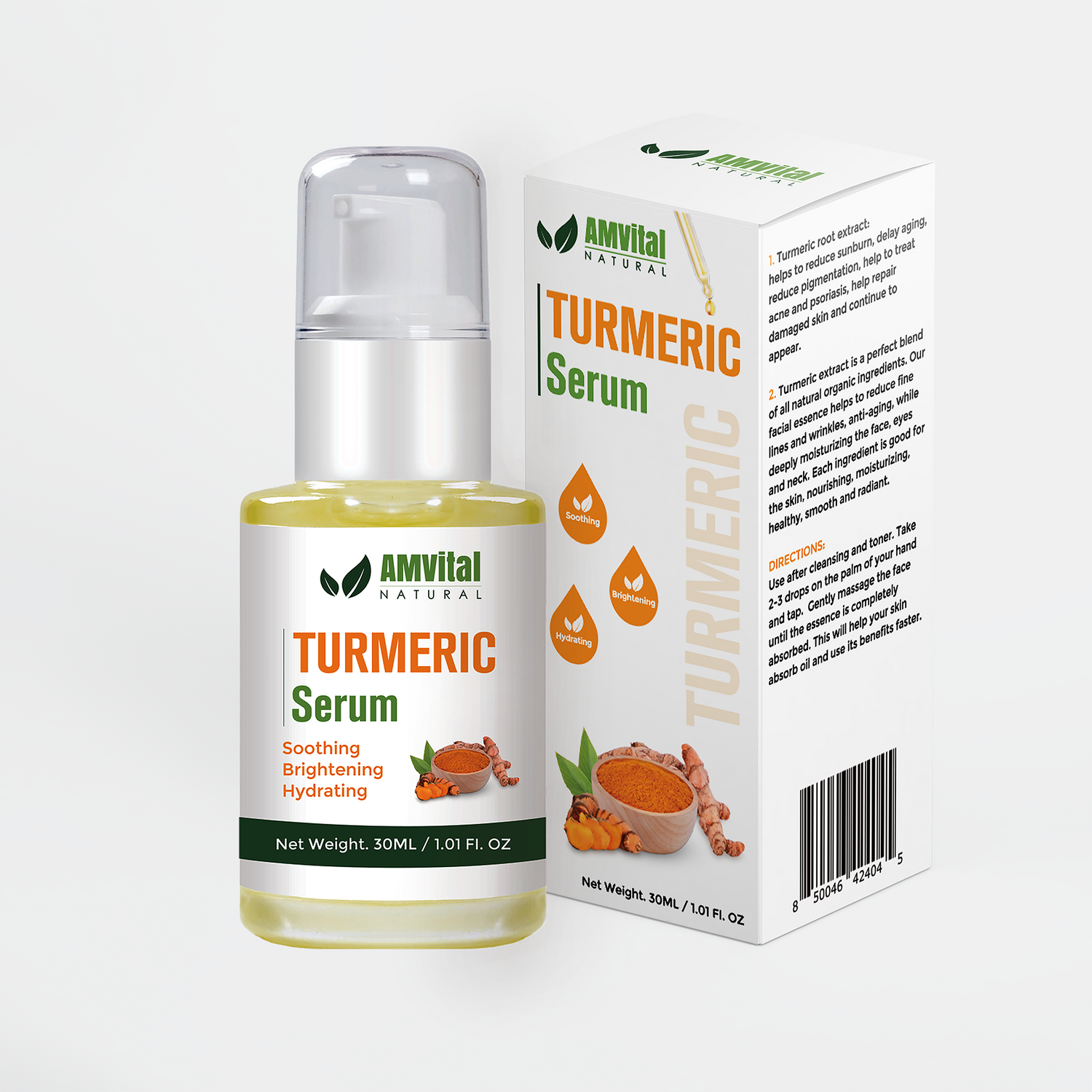 Turmeric Face Serum with Vitamin C – Brightening, Hydrating & Anti-Acne Formula for Radiant, Glowing Skin