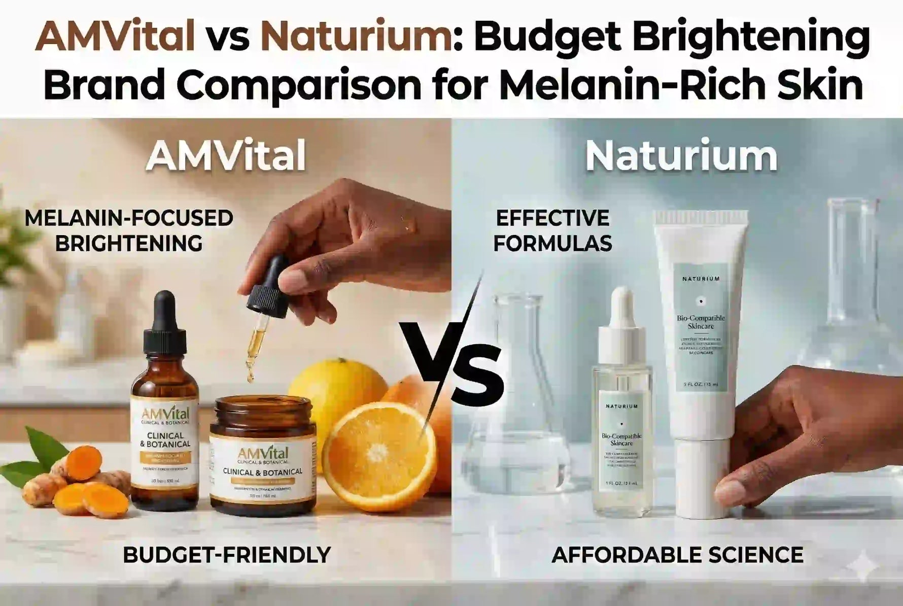 AMVital vs Naturium: Budget Brightening Brand Comparison for Melanin-Rich Skin