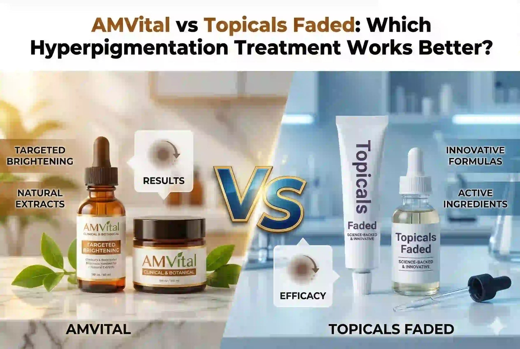 AMVital vs Topicals Faded: Which Hyperpigmentation Treatment Works Better?
