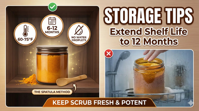 Storage shelf life tips for Turmeric scrubs