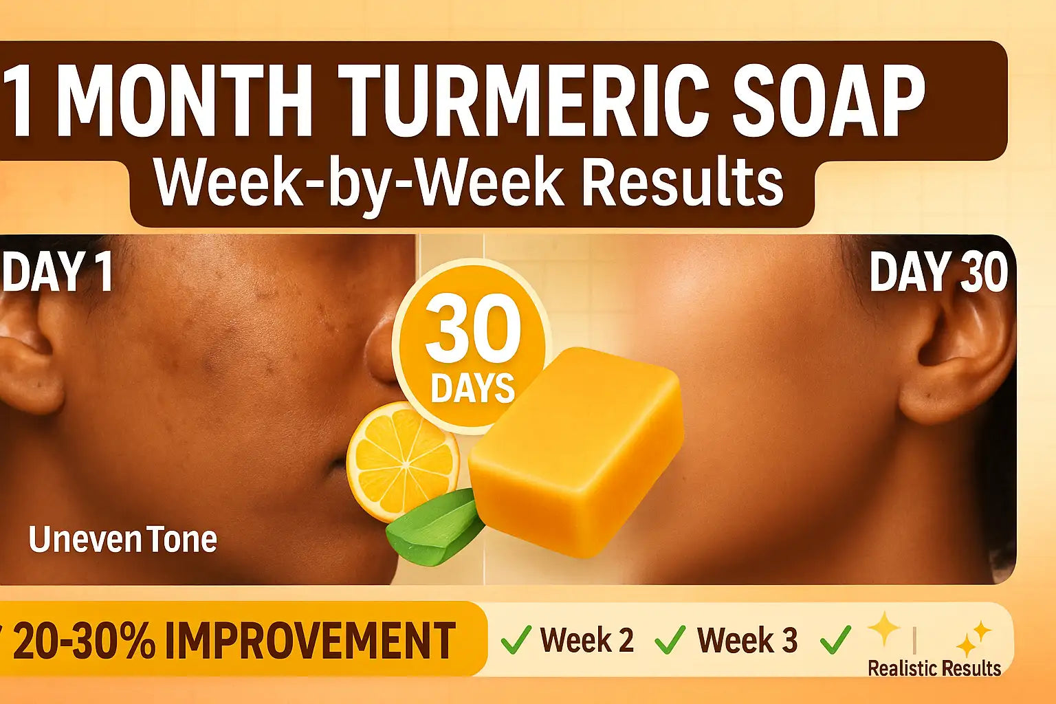 Turmeric Soap Before and After 1 Month