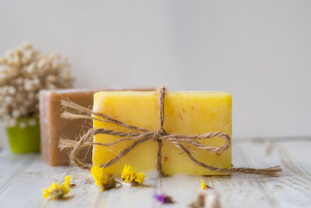 A bar of soap made from natural ingredients.
