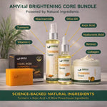 AMVital skincare product bundle with ingredients labeled on a neutral background