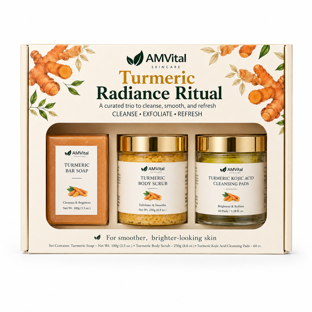 AMVital Turmeric Radiance Ritual 3-Piece Skincare Gift Set
