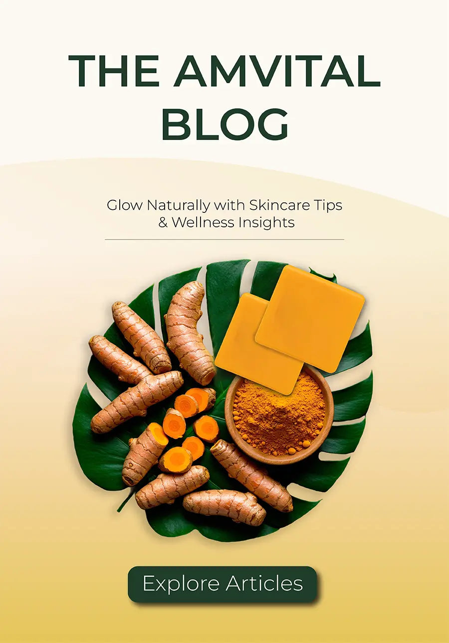 Amvital blog banner with turmeric mobile