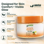 AMVital Natural Turmeric Vitamin C Clay Mask jar with product features on a light background