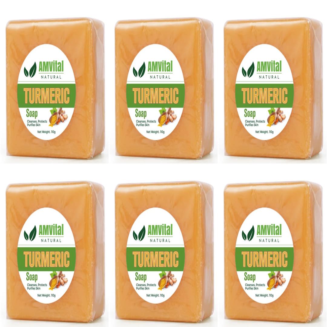 AMVital Turmeric Soap 6-Pack stacked set [Best Value]