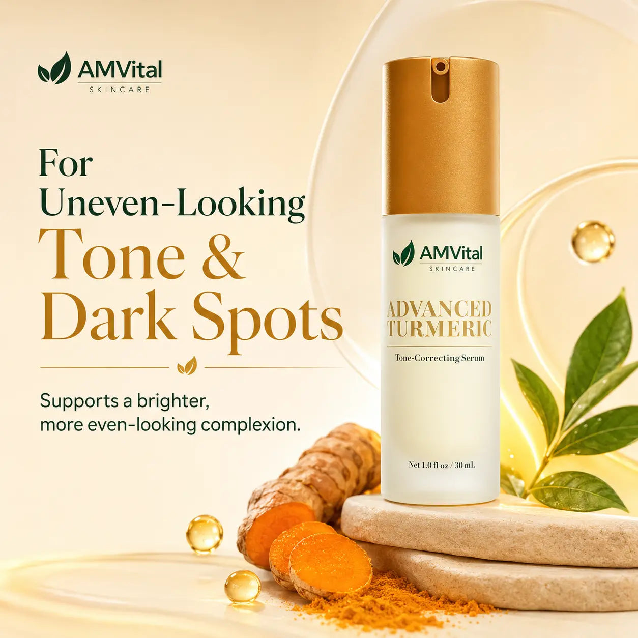 AMVital Advanced Turmeric Tone-Correcting Serum — why it works for uneven tone