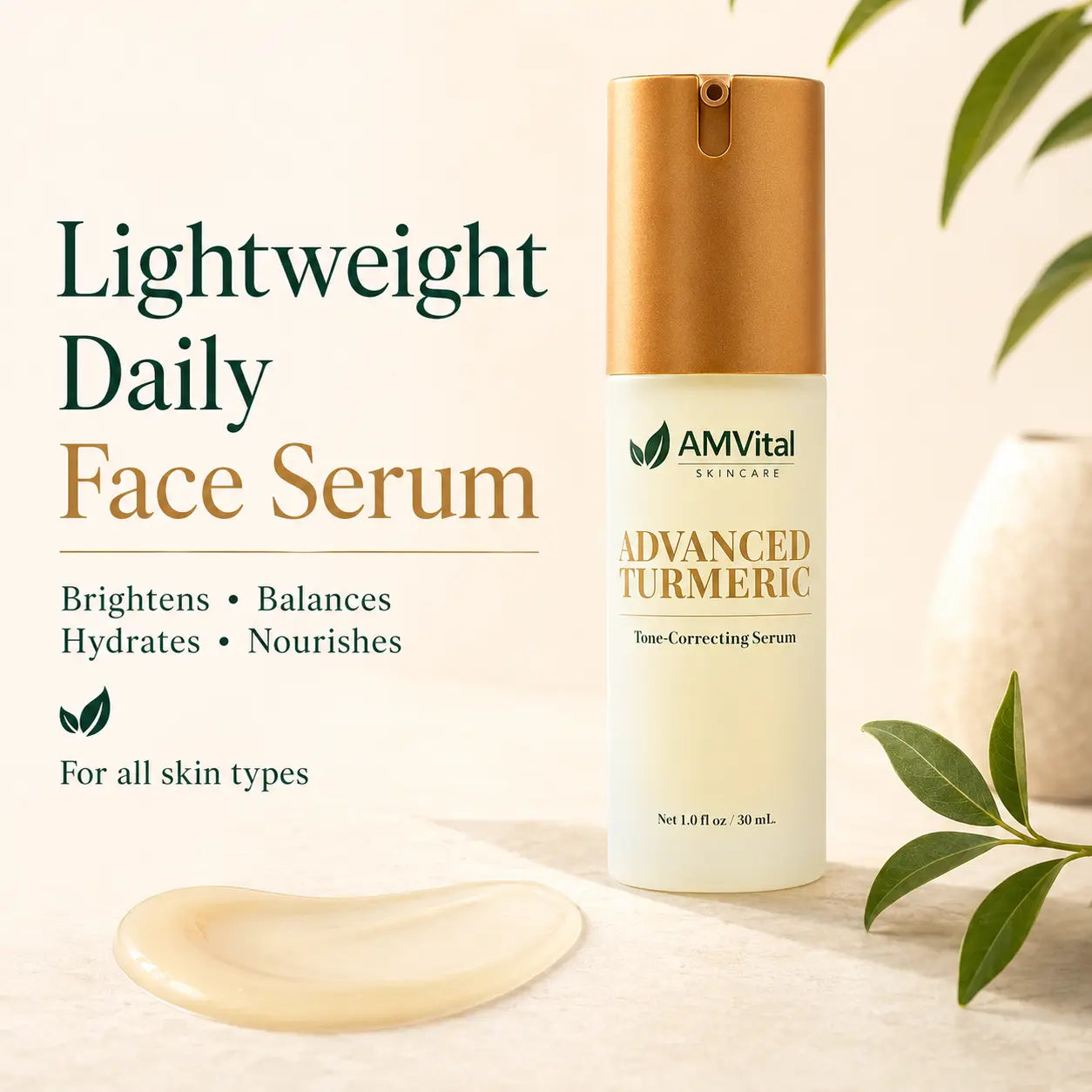 AMVital Advanced Turmeric Tone-Correcting Serum — how to use daily