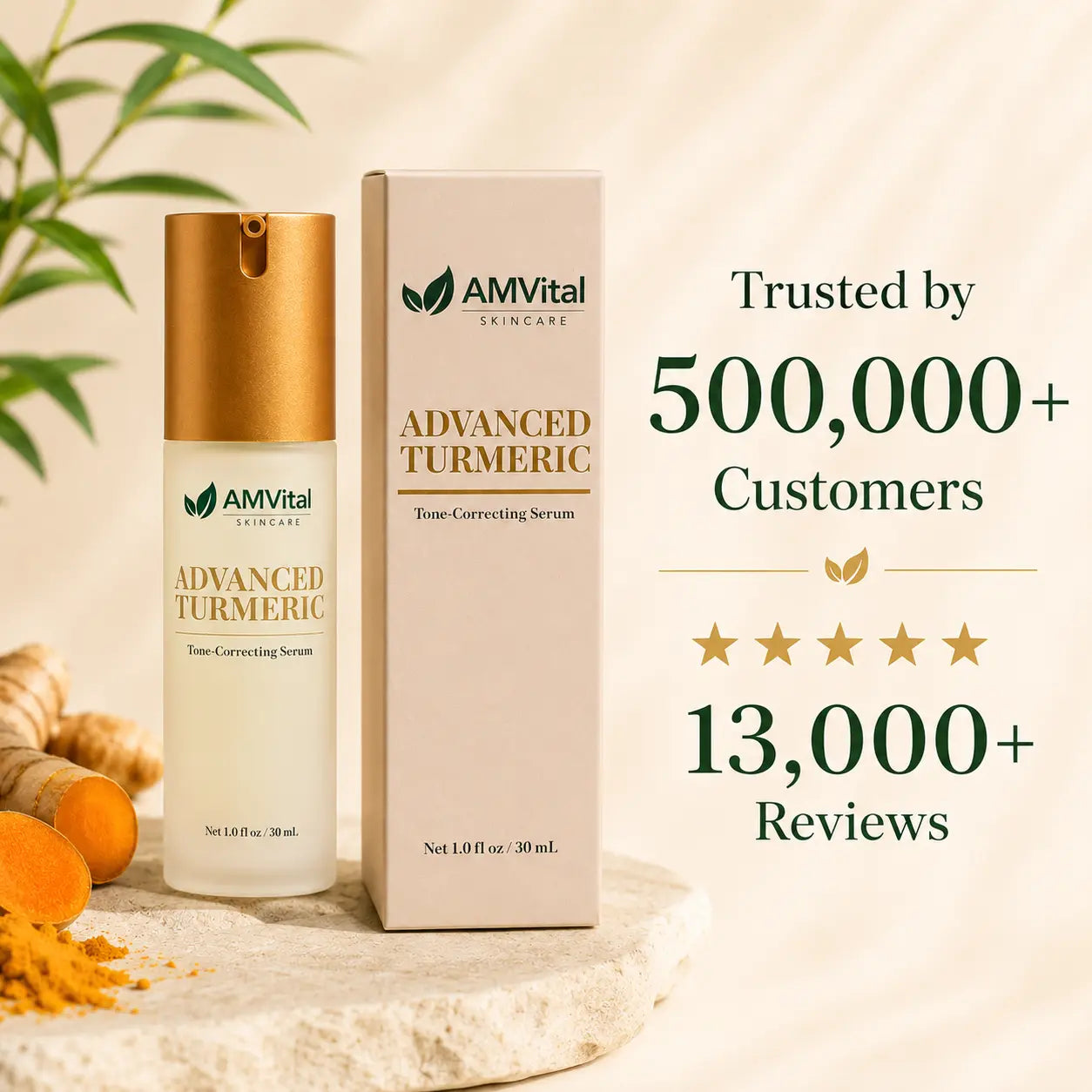 AMVital Advanced Turmeric Tone-Correcting Serum — before and after results