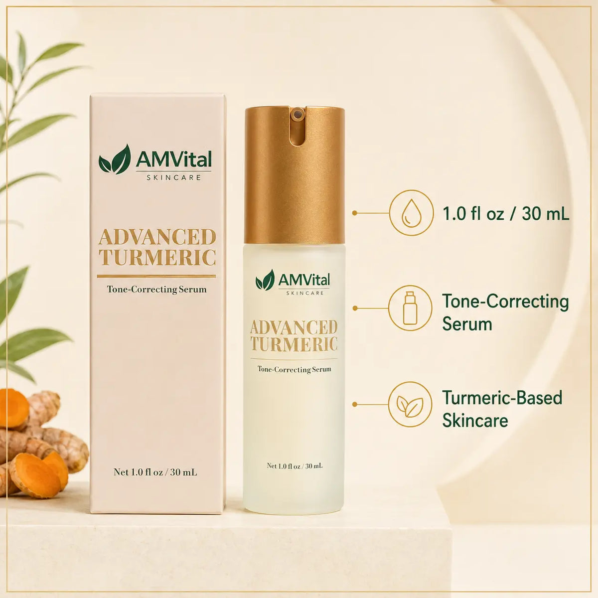 AMVital Advanced Turmeric Tone-Correcting Serum — customer results and trust