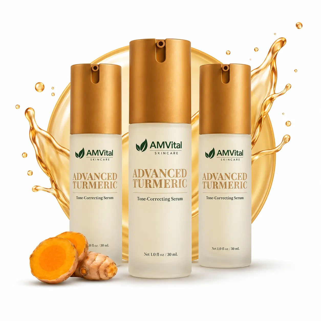 AMVital Advanced Turmeric Tone-Correcting Serum — 3-bottle value pack