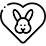Rabbit inside a heart icon
