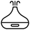 Simplified icon of a vase with two small branches on a white background