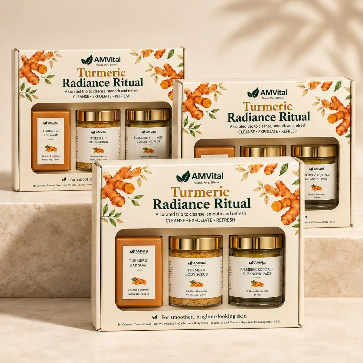 AMVital Turmeric Radiance Ritual 3 Gift Sets