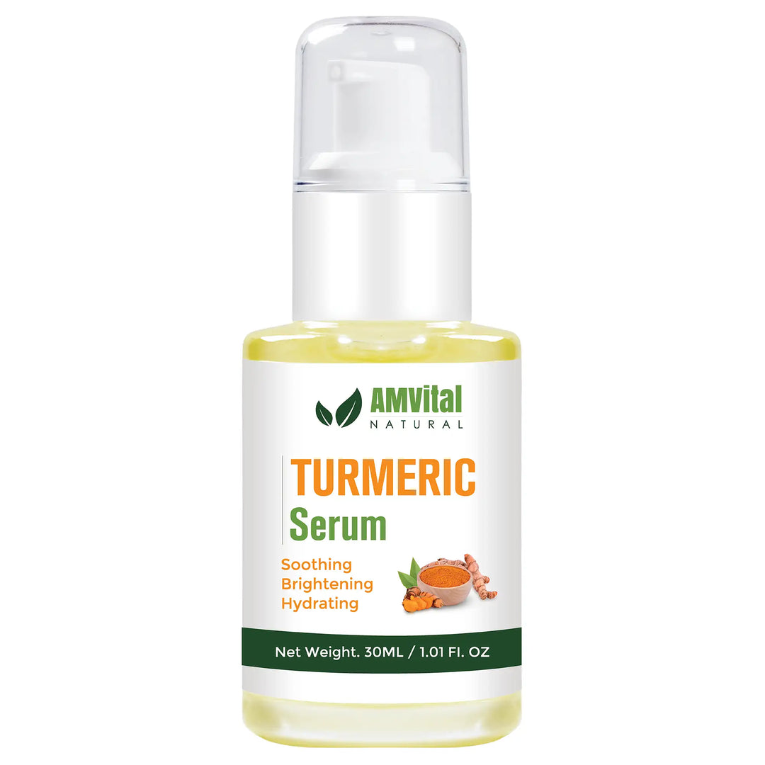 AMVital Turmeric Serum bottle on a white background