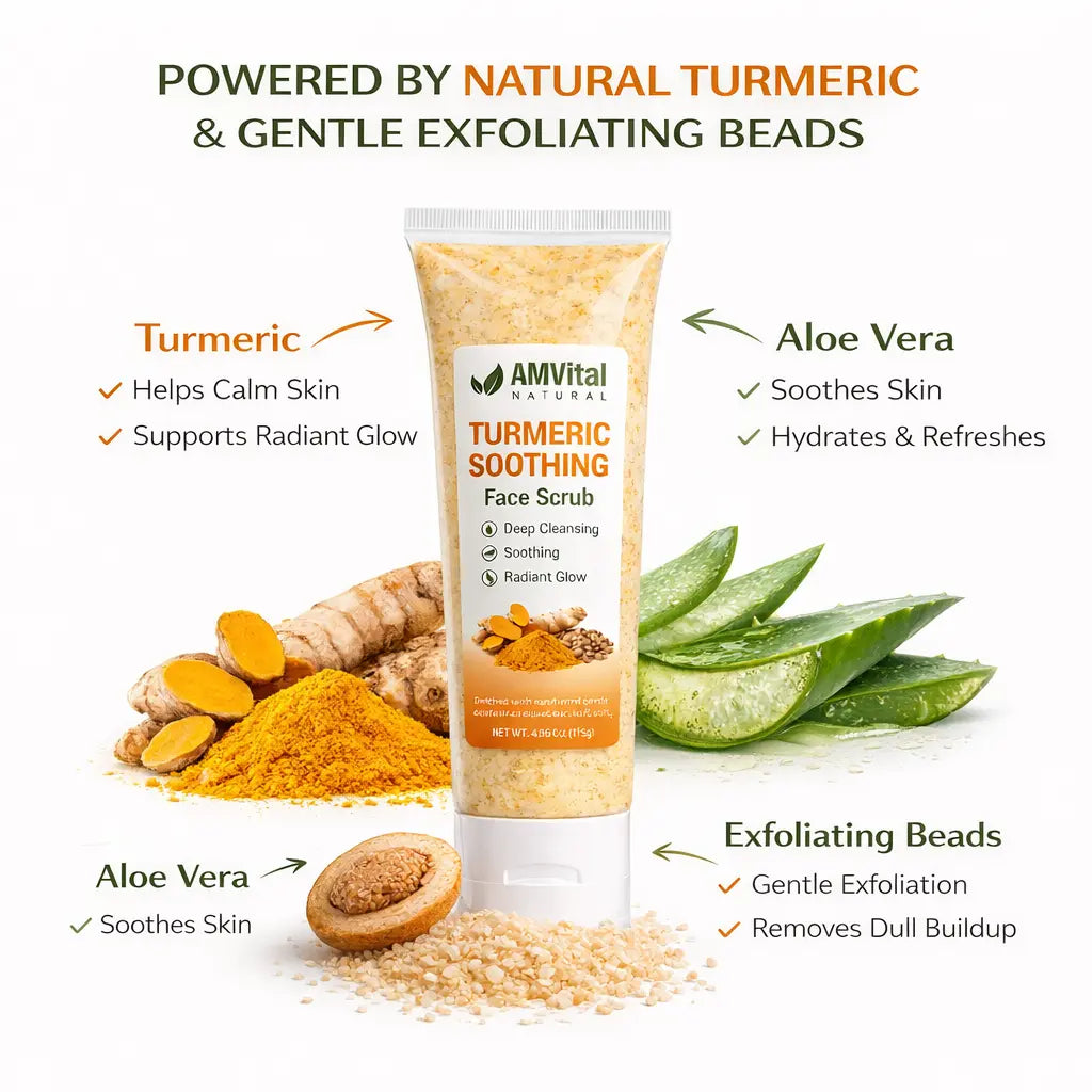 amvital turmeric face scrub ingradeints