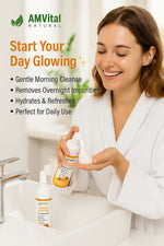 women using amvital turmeric safforn face wash