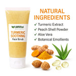 AMVital Turmeric Soothing Face Scrub with natural ingredients on a white background