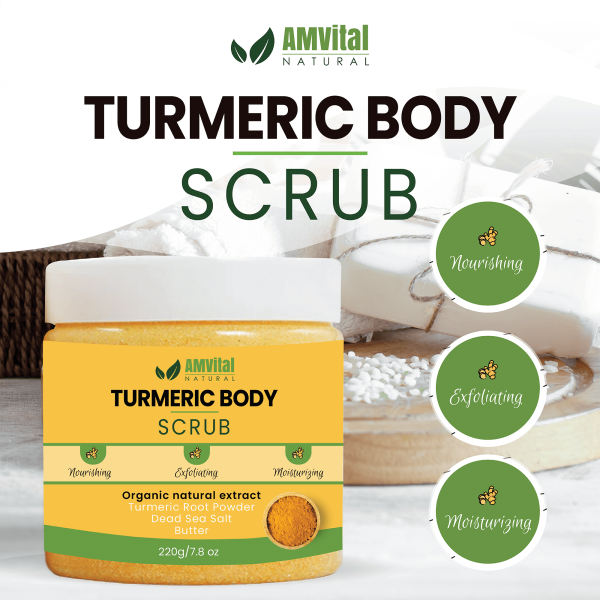 Turmeric body scrub product by AMVital