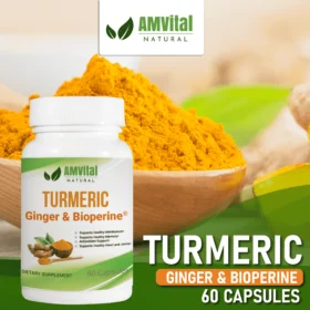 Turmeric curcumin capsules product by AMVital