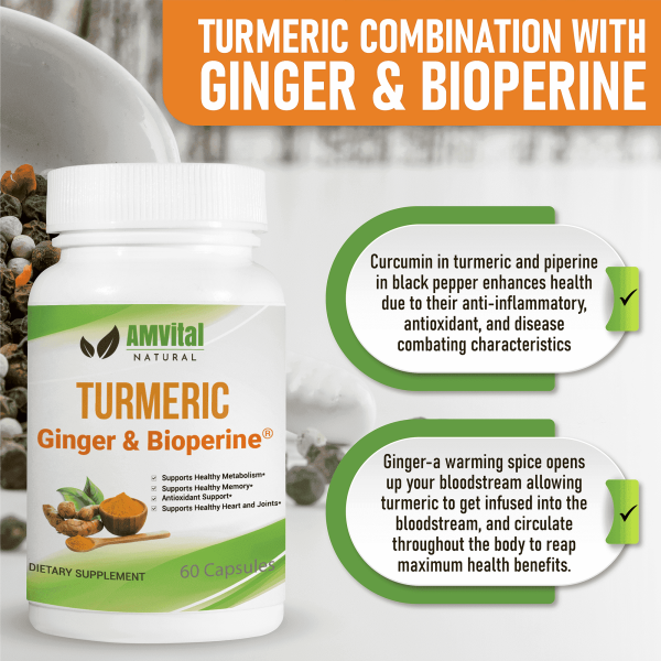 Turmeric curcumin capsules product by AMVital