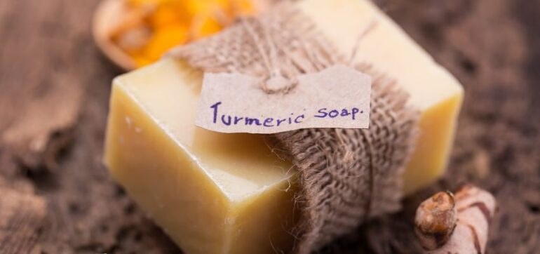 A turmeric soap that has unique packaging.