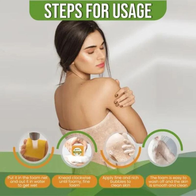 AMVital turmeric soap products steps for usage.