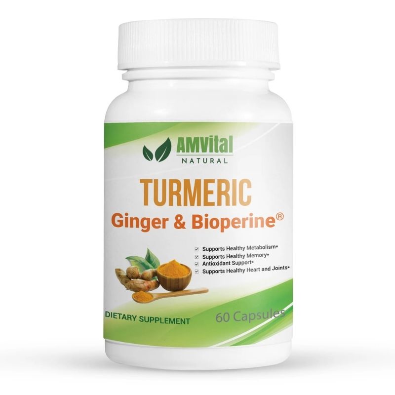 Turmeric and ginger capsules product image by AMVital.