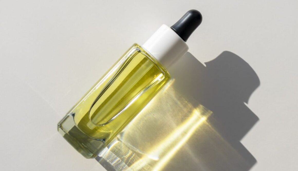 A bottle of turmeric skin brightening serum.