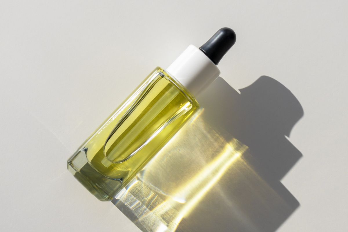 A bottle of turmeric skin brightening serum.