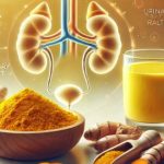 A bowl of turmeric and a cup of juice made from turmeric are suitable for treating UTI.