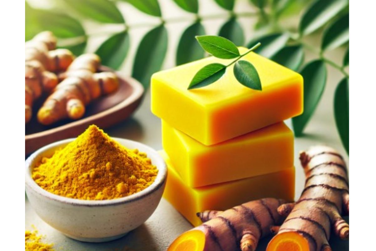 A DIY Turmeric shampoo bar.