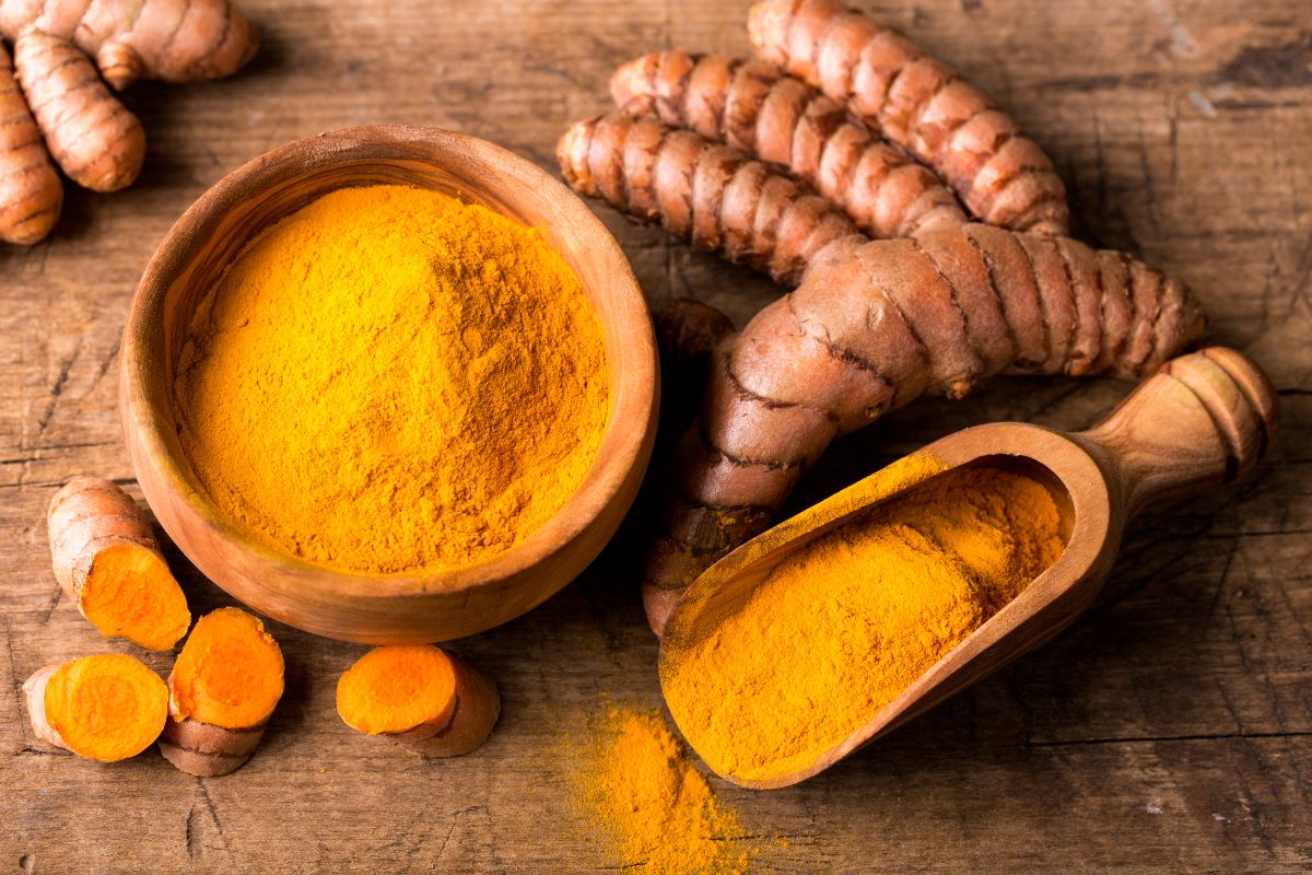 A bowl of turmeric, the golden yellow spice used in Indian kitchens and medicine for centuries.