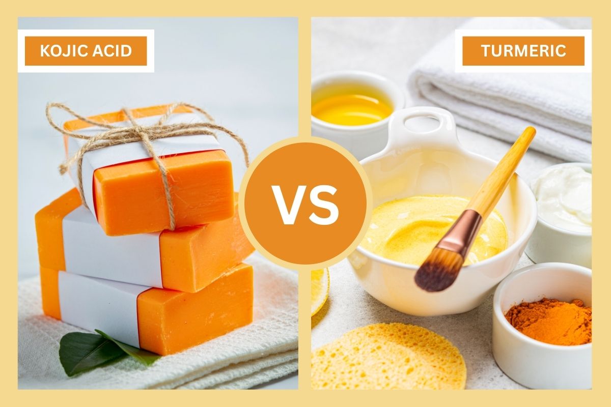 kojic acid vs turmeric (1) A graphic showing kojic acid vs turmeric.