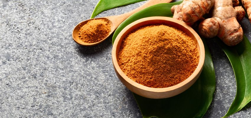 A bowl of turmeric.