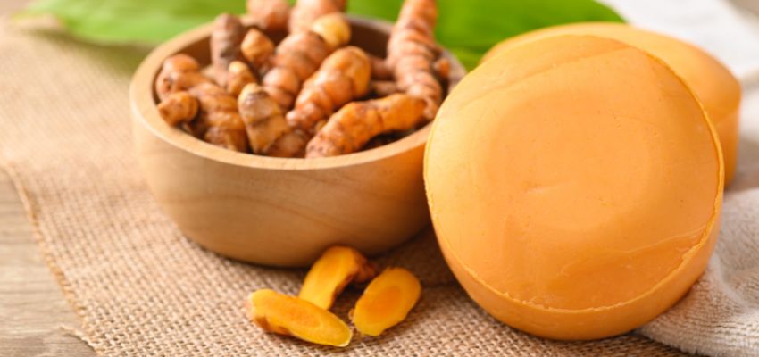 can turmeric cause acne (1) A turmeric bar soap.
